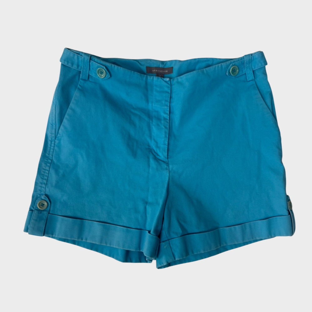Ann Taylor Womens Size 4 Womens Shorts Teal Blue Cotton Spandex
